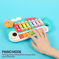 Whale Shape 5 in 1 Baby Musical Toy, Xylophone Piano Drum Cymbal Scraper Set, Early Learning Educational Percussion Instruments
