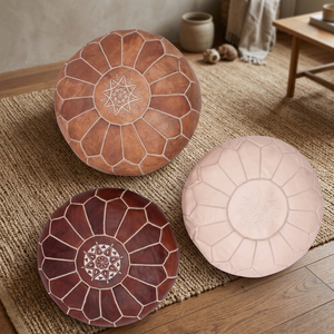 Housse de coussin brodée et cousue à la main, en cuir rose, style bohème, douce au toucher, écologique et personnalisable pour la maison - Product Image 3