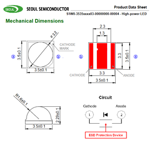 Chip de Iluminación LED Blanco de Alta Potencia Z-Power SEOULs S1W0-3535657003-00000000-00004, 6500K, 2.85V, 700mA, 120, 1414, 3535, 3 Años de Garantía - Product Image 6