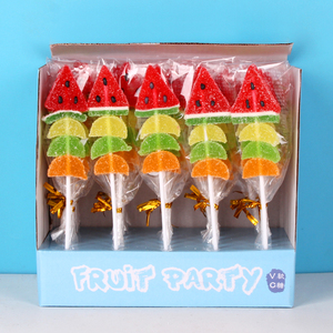 Snacks para Niños con Vitamina C, Brochetas <span class=keywords><strong>de</strong></span> Fruta, Dulces Suaves, Rodajas <span class=keywords><strong>de</strong></span> Sandía y Naranja, Paletas - Product Image 5