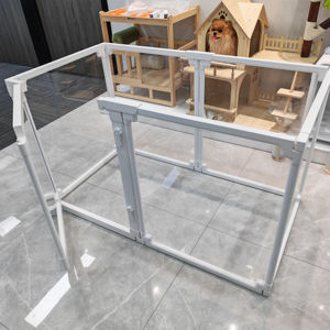 Recinto per Animali Domestici in Plastica Trasparente, Cabina Moderna Fai-da-Te, Regolabile, Facile da Pulire, Combinazione Flessibile, Spazi Multipli, Durevole per Interni - Product Image 1