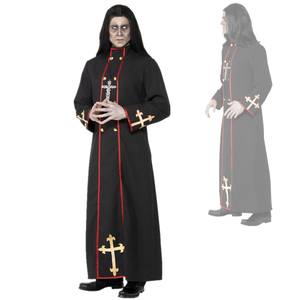 Disfraz Medieval de Sacerdote Católico para Hombre, Terrorífico Pastor, Monje, Mago, Cosplay, Halloween, Carnaval, Fiesta, Disfraz Elegante para Mujer - Product Image 4