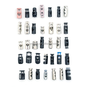 Kim loại dây đàn hồi 2 lỗ hợp kim dây rút dây may mặc phần cứng Hoodies Thể Thao Túi mùa xuân chuyển đổi dây khóa Stopper với logo - Product Image 5