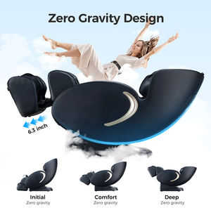 Fauteuil de massage 3D à gravité zéro, fauteuil inclinable Shiatsu pour tout le corps avec commande par application, mobilier moderne et confortable pour salon en noir - Product Image 5