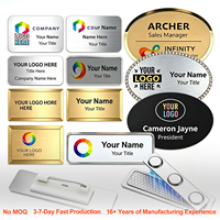 Placas de Identificación Metálicas de Lujo con Logotipo Personalizado, Acabado Clásico, para Empresas, Empleados, Hoteles, Etiquetas Magnéticas con Nombre