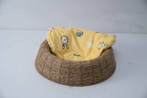 Ganzjahres-Haustier-Rattanhaus Umweltfreundliches Komfortables Haustierbett für Pelzige Freunde Weiden-Kunsthandwerk Katzenhaus - Product Image 5