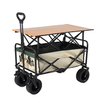 Chariot de camping portable d'extérieur avec table réglable en hauteur, robuste, sûr, grande capacité, pliable pour le camping et la plage