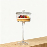 Cloche en verre transparente conique avec couvercles amovibles, écologique, pour la conservation des aliments, dôme à gâteau artisanal, récipient alimentaire pour les entreprises