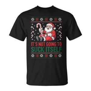 Camiseta con diseño navideño de suéter feo, con la frase 'It's Not Going To Suck Itself', talla para adulto - Product Image 1