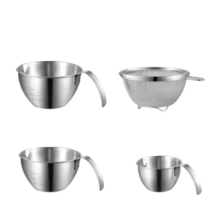 不锈钢烹饪烤碗嵌套炊具厨具站脚用于食物浸泡洗涤排水