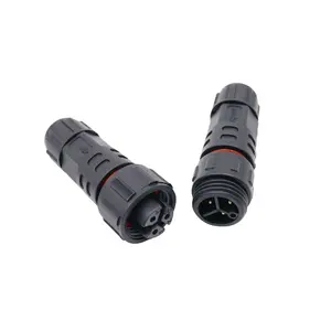 M16 3Pin Cable to Cable Connector IP67 Field Assembly Plastic Male Female Plug Threaded Connector for Led Power Cable Wiring