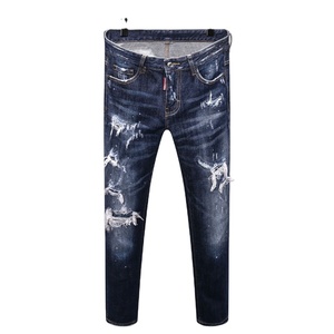 Pantaloni di abbigliamento <span class=keywords><strong>uomo</strong></span> estivi personalizzati in fabbrica pantaloni impilati classici <span class=keywords><strong>Jeans</strong></span> da <span class=keywords><strong>uomo</strong></span> strappati - Product Image 1