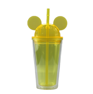 Gobelet à double paroi en acrylique transparent de 16 oz avec couvercle en forme de tête de <span class=keywords><strong>Mickey</strong></span> et <span class=keywords><strong>Minnie</strong></span> Mouse, vente en gros - Product Image 5