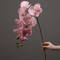 Orchidée Papillon Artificielle Haut de Gamme 100 cm, Toucher Réel, Soie Hydratée, Fleurs Décoratives