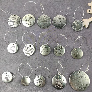 Chen Xusheng Iron Coin Wine Glass Rings Round Valentine'S Day Party Distinguishers Hanging Buckles Bottle Stopper - Product Image 2