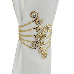 Sangles et boucles pour rideaux à motif herbe et strass, en métal, personnalisables, ouvrables et refermables, pour stores à enroulement, pour l'exportation transfrontalière - Product Image 4