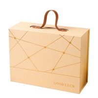 Boîte rigide élégante faite à la main pour bonbons de mariage, avec ruban en satin et poignée, impression quadricolore, personnalisable, en carton, pour cadeaux