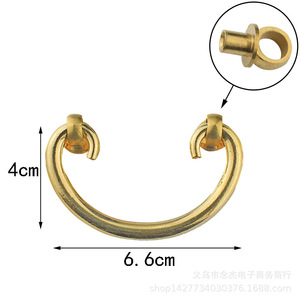 New Chinese Style Brass Drawer Handle 10x4cm Antique <b>Copper</b> Finish Furniture Pull Novelty Shape Durable - Product Image 2