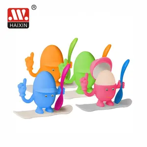 Haixing multifunctional wholesales Small easter decoration Plastic egg holder with cover and spoon egg storage rack box
