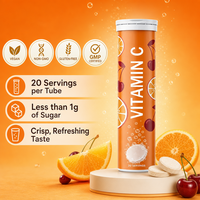 Servicio OEM, Tabletas Efervescentes Disolubles de Vitamina C Natural para Adultos, 20 Porciones, Absorción Rápida, Refuerzo Inmunológico