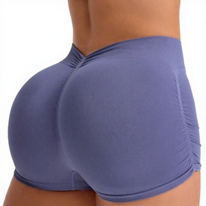 Shorts de yoga taille haute respirants sans coutures en Spandex/Nylon pour femmes, taille élastique, pour la gym et le fitness, vêtements de sport, taille XL disponible - Product Image 1