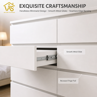 Commode moderne en bois blanche sur mesure à 8 tiroirs pour chambre, salon, appartement et hôtel