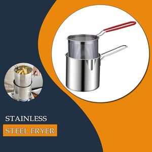 Factory Direct Wholesale Cheap Household 304 Stainless Steel Deep <b>Pot</b> Mini Oil-saving Spill-proof <b>Small</b> Fryer Filter for - Product Image 4