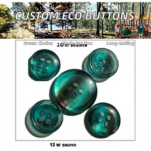 กระดุมเปลือกถั่วคอร์โซทรงกลม 4 รู แบบแบน ดีไซน์เนอร์ ปรับแต่งได้ ลายสี่เหลี่ยม ย้อมสี เป็นมิตรกับสิ่งแวดล้อม สำหรับชุดลำลอง แบรนด์ FR - Product Image 2