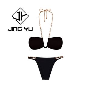 ชุดบิกินี่ไนลอนรีไซเคิลแบบสั่งทำพิเศษ ดีไซน์ลูกปัดเว้าลึกทรงวี จากผู้ผลิต - Product Image 6