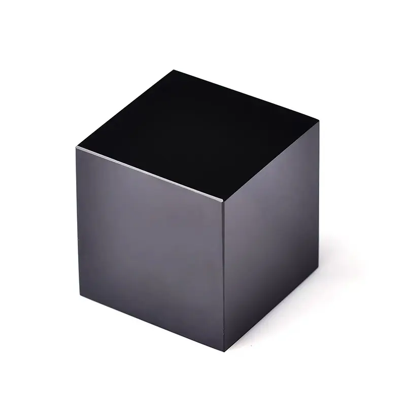 Factory Produce Customized Hand Carved Natural Black Obsidian Quartz Blank Crystal Cube Block for decoration