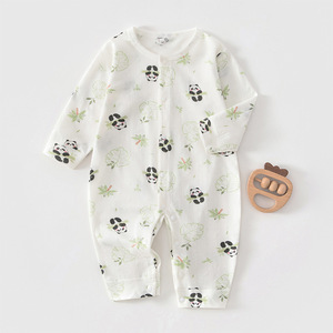 Mameluco para Bebé de Manga Larga, Algodón, Unisex, Ropa de Verano, Tela Delgada, Categoría A - Product Image 1