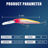 Kit de 10 leurres durs de type Minnow Jerkbait pour la pêche en eau profonde, pour la truite, le brochet, le bar, le poisson-bleu, en eau salée et en eau douce, pour la pêche à la traîne