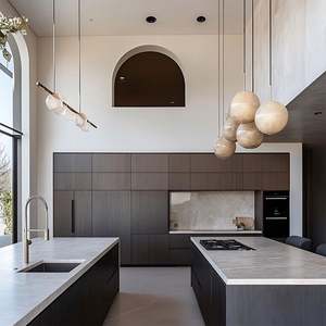 Meubles de cuisine sur mesure écologiques avec îlot intégré, finition en stratifié de haute qualité et robinet en acier inoxydable - Product Image 2