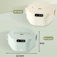 Boîte à lunch chauffante portable sans fil, pot intérieur en acier inoxydable, contrôle thermostatique, doublure amovible, compatible micro-ondes, capacité 1L