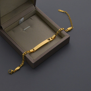 Braccialetto Personalizzabile in Acciaio Inossidabile con Ciondolo a Cuore, Nome Inciso in <span class=keywords><strong>Oro</strong></span>, Regalo Personalizzato per Uomini, Ragazzi e Ragazze - Product Image 5