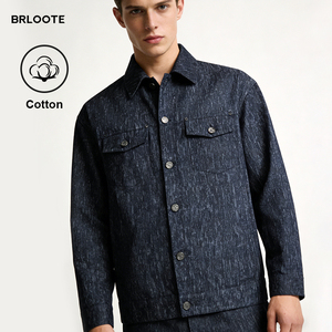 Chaqueta Bomber Vintage Premium para Hombre BRLOOTE, Transpirable, de Poliéster/Algodón, Estilo Denim, para Primavera, Ropa Exterior Informal - Product Image 1