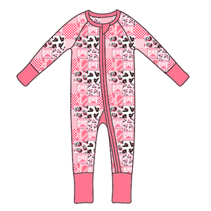 Westlicher Stil, Weihnachten, Jagd/Angeln Zippys, Langarm Doppelreißverschluss Bambus-Zippy Bambus Neugeborenen-Baby-Reißverschluss - Product Image 3