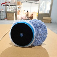 Pad Poles Mikrofiber Bulat OEM Khusus untuk Detailing Mobil, Poles Lilin Basah yang Lembut