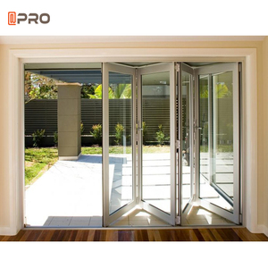 Nuovo Modello di Porte Bifold in Alluminio con Pannelli a <span class=keywords><strong>Finestra</strong></span>, Porte Bifold in Alluminio e Vetro per Patio Esterno a Guangzhou, Porte Bifold Doppie - Product Image 6