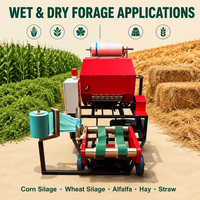 Enrouleuse de balles rondes Strosen pour ensilage, foin, maïs et aliments pour bétail, avec moteur diesel, pour ensilage humide et emballage agricole