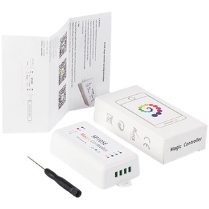 Sp105e cho Bluetooth giao hưởng ws2811/2812b đầy đủ màu sắc LED Strip ánh sáng 5 đến 24V điều khiển từ xa Dimmer với chạy ứng dụng điều khiển - Product Image 1