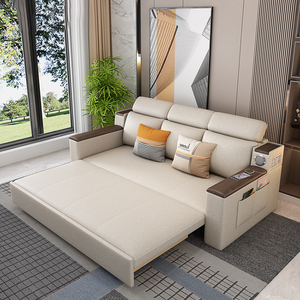 Canapé-lit pliant B2B avec structure en <span class=keywords><strong>bois</strong></span> massif, convertible 3 places, canapé-lit fonctionnel intelligent avec rangement <span class=keywords><strong>pour</strong></span> salon - Product Image 1