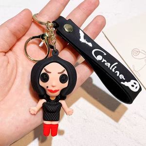 Llavero Grande Creativo de Halloween con 6 Muñecos de Dibujos Animados de <span class=keywords><strong>Coraline</strong></span> y la <span class=keywords><strong>Puerta</strong></span> <span class=keywords><strong>Secreta</strong></span>, Llavero de Goma para Coche y Bolso para Hombres y Mujeres - Product Image 4