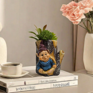 Resin <b>Tree</b> Stump Dwarf Flower <b>Pot</b> With Succulent Planter Desktop Creative Decor For Home Garden <b>Plant</b> Display - Product Image 1