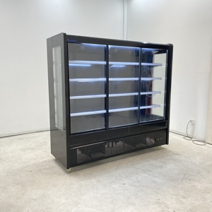 Réfrigérateur de supermarché personnalisé, vitrine à trois portes en verre, armoire à rideau d'air, réfrigérateur de présentation - Product Image 1