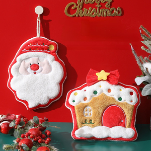 FF3400 Xmas Christmas Santa <b>Hand</b> Drying <b>Towel</b> Soft Absorbent Cleaning Cloths Rags Christmas <b>Hand</b> <b>Towel</b> for Bathroom <b>Kitchen</b> - Product Image 3