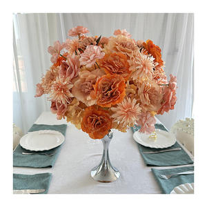 Arreglo Floral de Rosas Grandes de 40 cm, 50 cm, 60 cm, 70 cm, 80 cm, Centro de Mesa para Bodas, Bola de Flores Artificiales de Seda para Otoño - Product Image 1