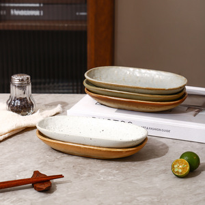 Plato de Sushi de cerámica de 6 pulgadas de estilo japonés para restaurante, vajilla de catering, plato moteado de porcelana, plato de postre de pastelería - Product Image 5