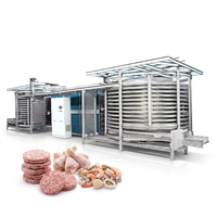 Congélateur spiral industriel le plus vendu pour la viande de volaille et de poulet, avec contrôle PLC, pour une ligne de production haute efficacité