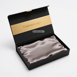 Boîte d'emballage personnalisée de luxe recyclable fait à la main avec carte magnétique noire pour vêtements vêtements - Product Image 2